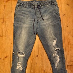 H&M Ripped Denim Joggers